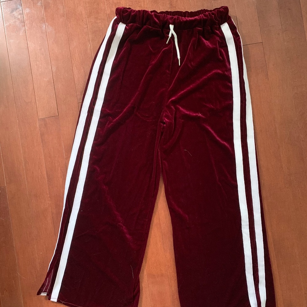Red Velvet Track Pants
